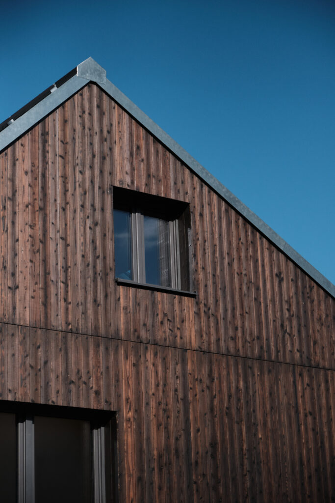 Roof soffit and blue sky