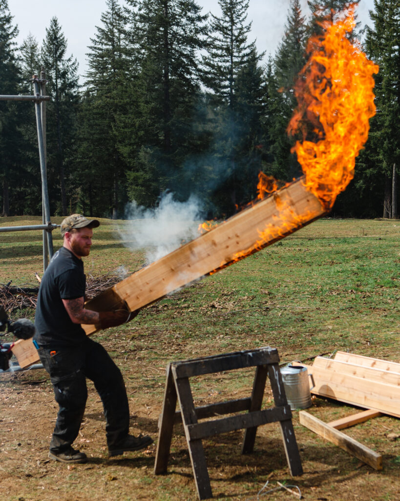 Traditional Yakisugi Fire Treatment